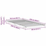 vidaXL Cadre de lit surélevé Marron cire 80 x 220 cm