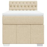 vidaXL Sommier à lattes de lit avec matelas Crème 90x200 cm Tissu