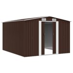 vidaXL Abri de jardin 257x298x178 cm Métal Marron