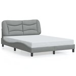 vidaXL Cadre de lit avec lumières LED gris clair 120x200 cm tissu