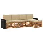 vidaXL Ensemble de canapés d'extérieur 5 pc Naturel et Beige