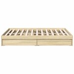 vidaXL Cadre de lit et tiroirs chêne sonoma 140x200 cm bois ingénierie