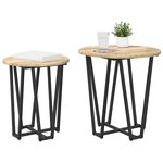 vidaXL Ensemble de tables d'appoint 2 Pièces Chêne Sonoma et noir