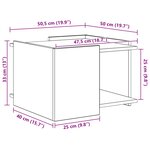 vidaXL Table basse Bois ancien 50 5 x 50 x 33 cm Bois d'ingénierie