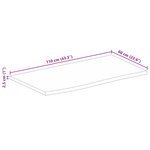vidaXL Dessus de table 110x60x2 5cm bord vif bois massif manguier brut