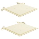 vidaXL Chaises de jardin avec table à thé et coussins Acacia solide