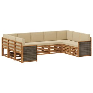 vidaXL Ensemble de canapés d'extérieur 7 pc Naturel