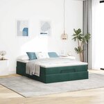 vidaXL Cadre de lit ottoman avec matelas vert foncé 140x190 cm velours
