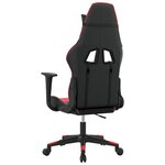 vidaXL Chaise de jeu de massage Noir et rouge Similicuir