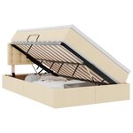 vidaXL Lit avec rangement et matelas Crème 120 x 200 cm Velours