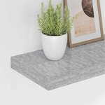 vidaXL Étagères murales flottantes 2 Pièces gris béton 80x23 5x3 8 cm MDF