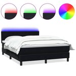 vidaXL Sommier à lattes de lit avec matelas et LED noir 160x210 cm velours