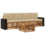 vidaXL Ensemble de canapés d'extérieur 5 pc Naturel et Beige