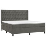 vidaXL Sommier à lattes de lit matelas et LED Gris foncé 160x200 cm