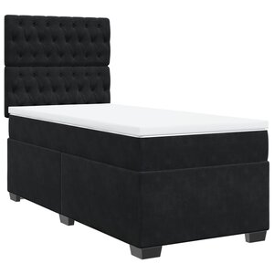 vidaXL Sommier à lattes de lit et matelas Noir 80x200 cm Velours
