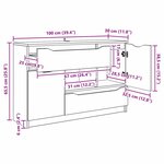vidaXL Buffet avec tiroir Noir 100 x 30 x 65 6 Bois d'ingénierie