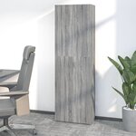 vidaXL Armoire de bureau Sonoma gris 60x32x190 cm Bois d'ingénierie