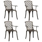 Ensemble de bistro jardin meuble extérieur terrasse 5 pièces aluminium coulé bronze 02_0013533
