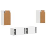 vidaXL Ensemble meuble TV 4 Pièces Blanc Bois d'ingénierie