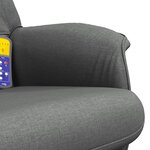 vidaXL Fauteuil de massage inclinable et repose-pieds gris foncé tissu