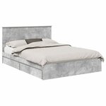 vidaXL Lit de Rangement Gris béton 150 x 200 cm Bois d'ingénierie