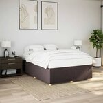 vidaXL Cadre de lit sans matelas marron foncé 160x200 cm tissu