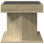 vidaXL Table basse avec LED chêne sonoma 50x50x45 cm bois d'ingénierie