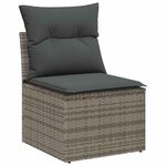vidaXL Ensemble de canapé de jardin avec coussin 9 Pièces Gris polyrotin