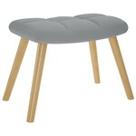 vidaXL Chaise à bascule avec repose-pied Gris clair Tissu