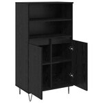 vidaXL Haut Armoire Noir 60 x 36 x 110 cm Bois d'ingénierie