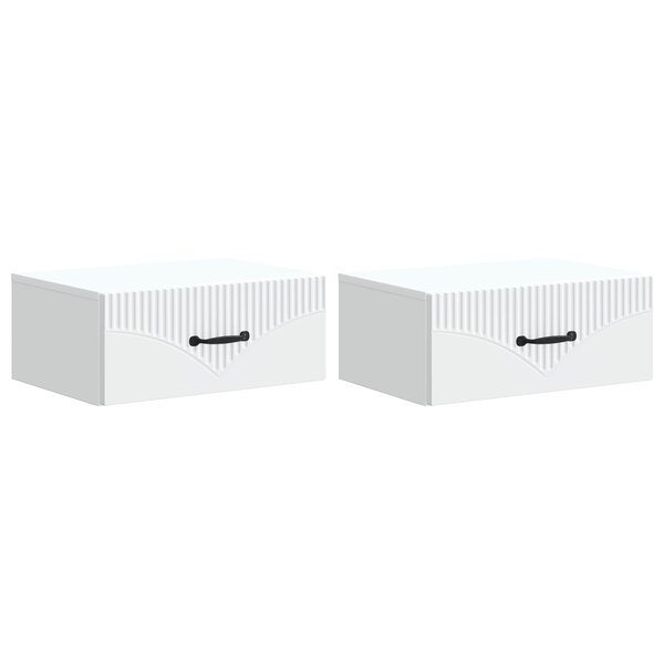 vidaXL Cabinet de chevet mural 2 pc Blanc 49 x 34 5 x 20 cm