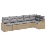 vidaXL Ensemble de canapé de jardin 6 pièces avec coussins beige poly rotin
