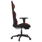 vidaXL Chaise de jeu avec repose-pied Noir/rouge bordeaux Similicuir