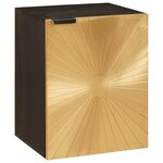 vidaXL Cabinet de salle de bain avec porte Noir et or 38 x 33 x 48 cm