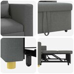 vidaXL Canapé-lit escamotable simple Gris foncé 90 x 165 x 87 cm tissu