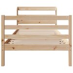 vidaXL Cadre de lit avec tête de lit 75x190 cm bois de pin massif