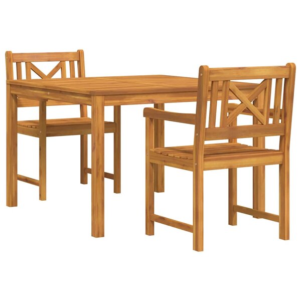 vidaXL Ensemble de salle à manger pour jardin 3 Pièces Marron
