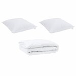 vidaXL Duvet avec coussins Argyle 3 Pièces Blanc 240 x 220 cm Microfibre