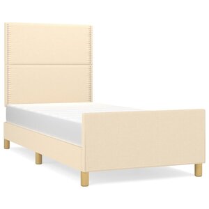 vidaXL Cadre de lit sans matelas crème 100x200 cm tissu