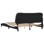 vidaXL Cadre de lit sans matelas Hvar noir et blanc 160x200 cm similicuir