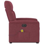 vidaXL Fauteuil inclinable de massage électrique Rouge bordeaux Tissu