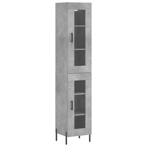 vidaXL Buffet haut Gris béton 34 5x34x180 cm Bois d'ingénierie