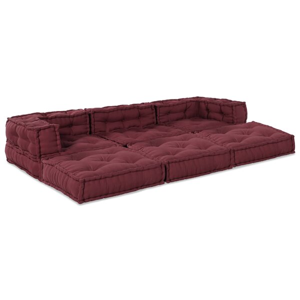vidaXL Unité de canapé modulaire 3 Pièces Marron Tissu