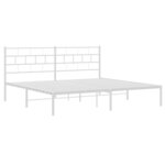 vidaXL Cadre de lit métal sans matelas et tête de lit blanc 193x203 cm