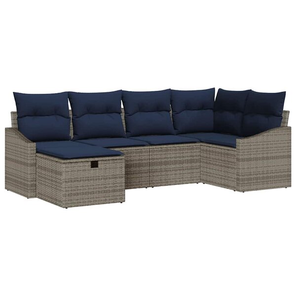 vidaXL Ensemble de Canapés avec coussin 3 Pièces polyrotin