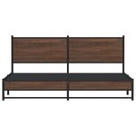 vidaXL Cadre de lit en métal sans matelas chêne marron 160x200 cm