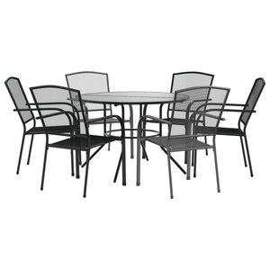 vidaXL Ensemble de chaises de jardin empilables 7 Pièces anthracite