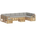 vidaXL Ensemble de canapés d'extérieur 11 pc Blanc et gris clair