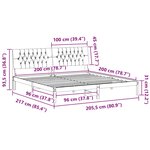 vidaXL Cadre de lit avec tête de lit rembourrée Marron 200 x 200 cm