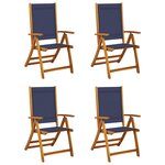 vidaXL Chaises pliables de jardin lot de 4 bois d'acacia et textilène